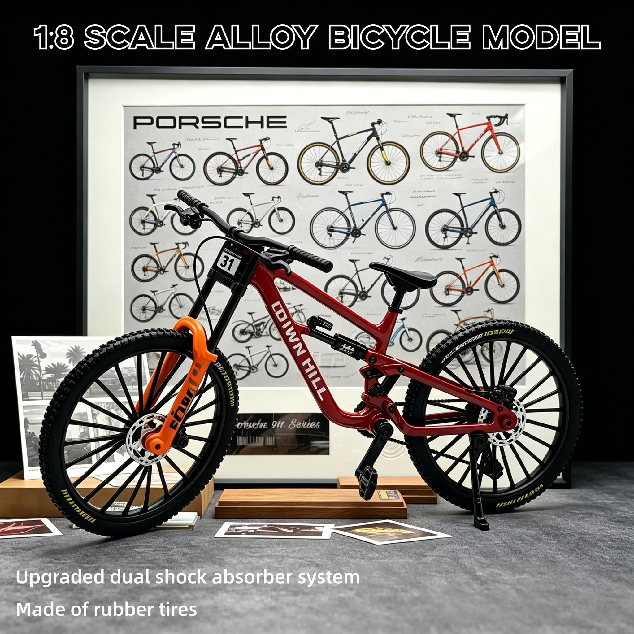 Mountain Biking Track - 1:8 Ölçekli Alaşımlı İniş Bisikleti Modeli,