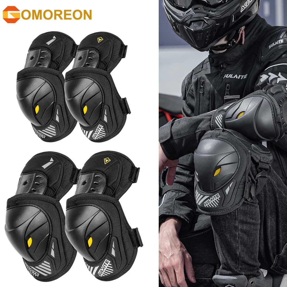 GOMOREON 1 çift motosiklet ele - Mountain Biking Knee And Elbow Pads incelemesi ve fiyatı